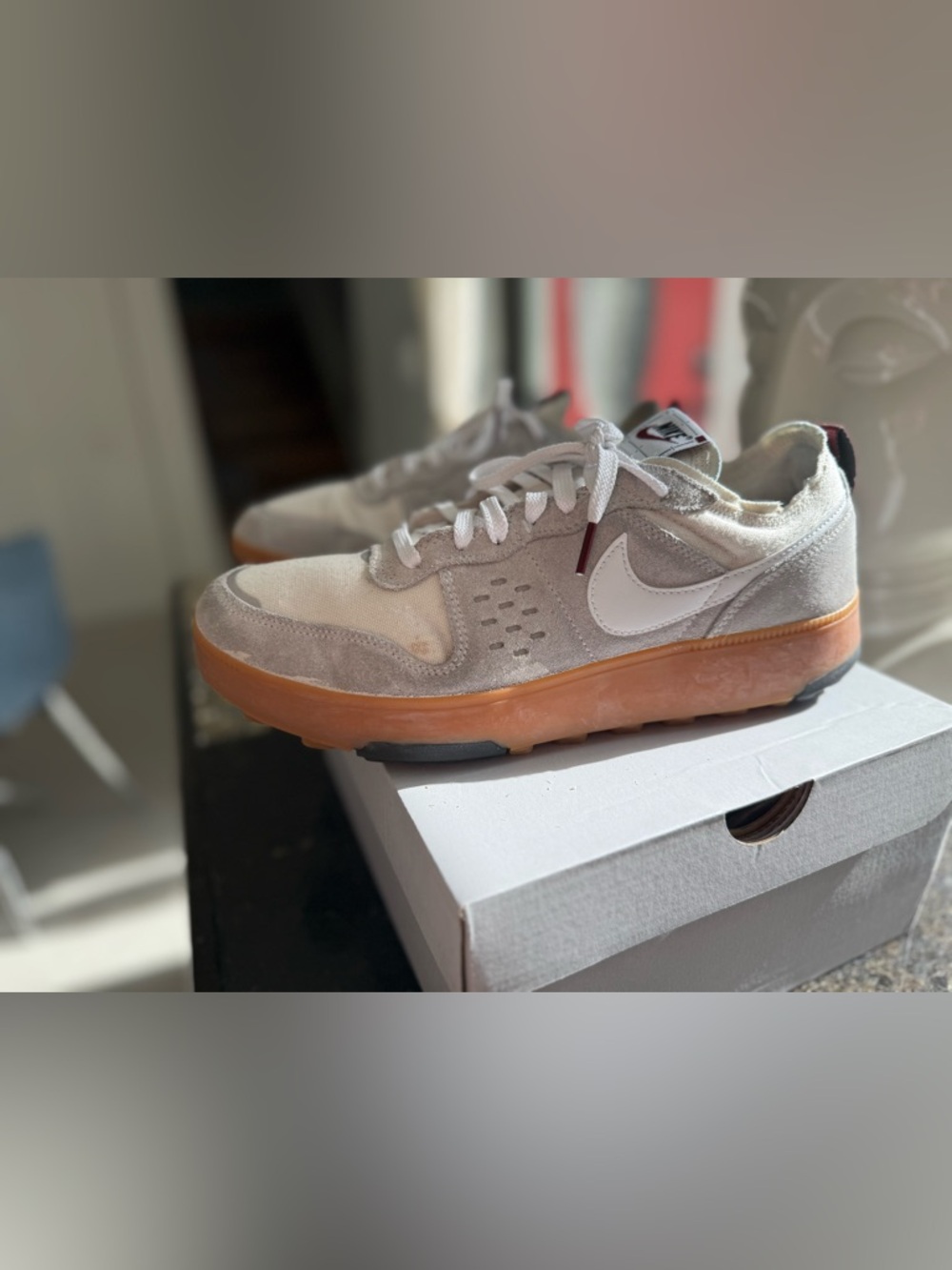 Nike C1TY Vast Grey Gum White Gray Lace Up Suede Low Top Sneakers - Picture 2 of 6